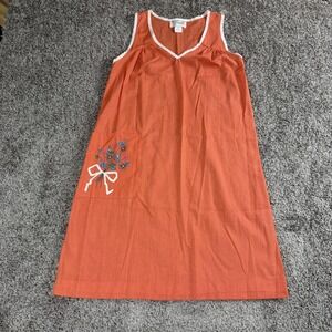 VTG JCPenney Womens Loungewear Dress Medium Orange Cotton A Line Sleeveless
